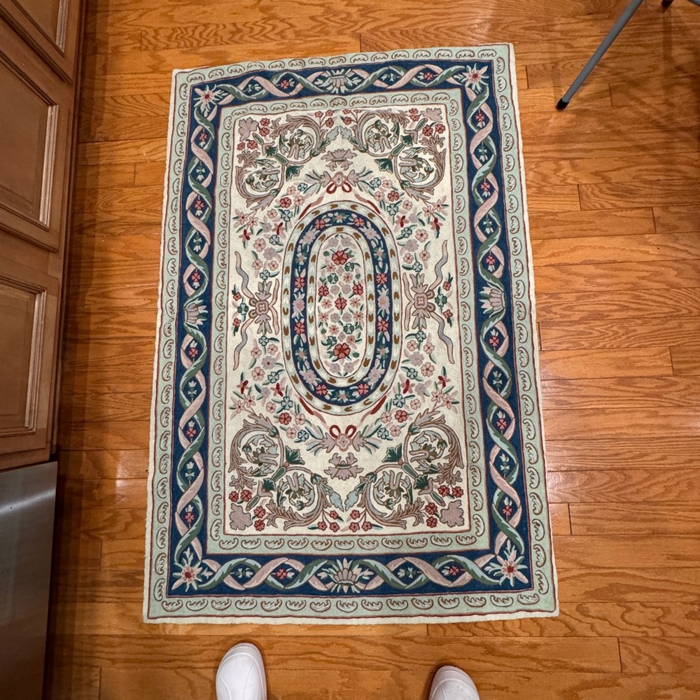 Chain stitch wool Patterned Area Rug 8.6 x 5.6 style TM - 49